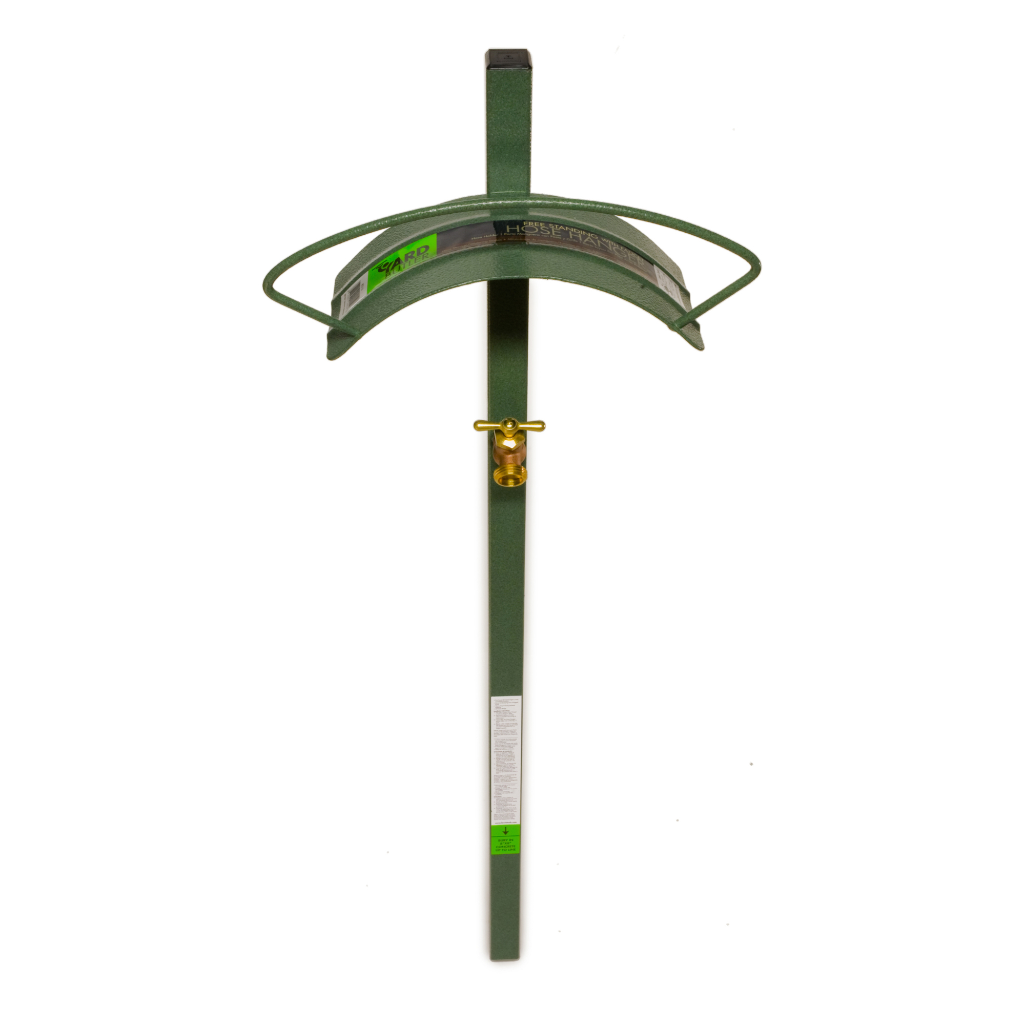 YardButler, Convenient faucet placement. Free Standing Hanger, Hose Length Capacity 100 ft, Color Gray, Model# IHCF-3